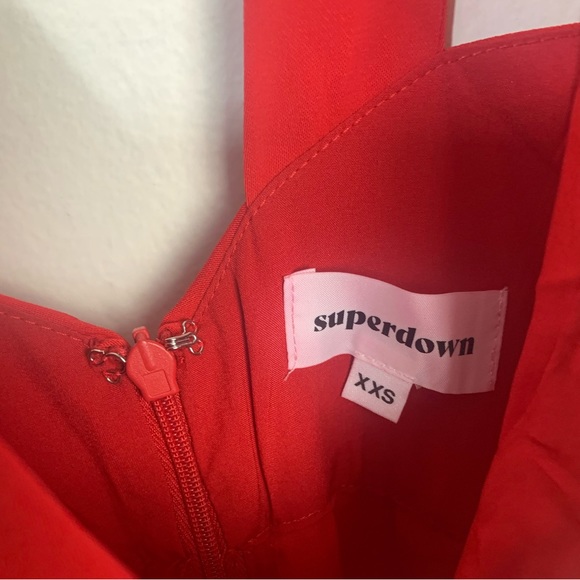 Revolve Superdown Jillian Cherry Red Deep V Neck Jumpsuit XXS and S. NWT - Picture 15 of 16
